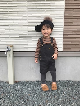 「2歳5ヶ月」｜「アイテム（サロペット/オーバーオール）」を使った、toooomさん（キッズ・90cm）の秋コーディネート