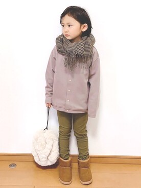 「アイテム（かごバッグ）」を使った、*soleil88*さん（キッズ・110cm）の冬コーディネート