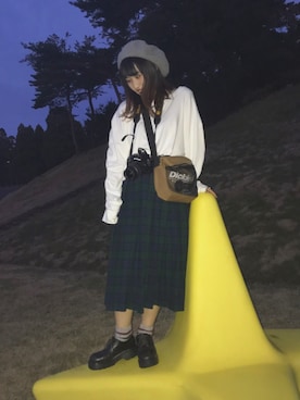 「BEAMS（ビームス）のアイテム（アナログ腕時計）」を使った、たらこさん（レディース・153cm）の秋コーディネート