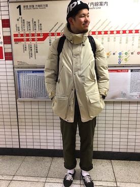 「Eddie Bauer（エディーバウアー）のアイテム（ジャケット/アウター）」を使った、ちゃん塚ちゃんさん（メンズ・189cm）の冬コーディネート
