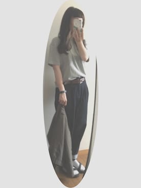 「グレーTシャツ」｜「アイテム（ブルゾン）」を使った、  i r *さん（レディース・166cm）の春コーディネート