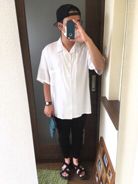 「niko and...（ニコアンド）のリバーシブルサコッシュ（ショルダーバッグ）」を使った、masa.ncoさん（メンズ・168cm）の夏コーディネート