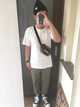 「TopIsm（トップイズム）のアイテム（帽子）」を使った、masa.ncoさん（メンズ・168cm）の夏コーディネート