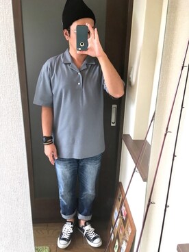 「TopIsm（トップイズム）のアイテム（帽子）」を使った、masa.ncoさん（メンズ・168cm）の夏コーディネート