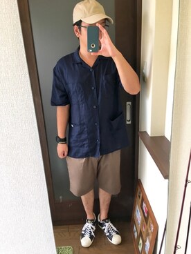 「L.H.P Private Brand（エルエイチピープライベートブランド）のアイテム（パンツ）」を使った、masa.ncoさん（メンズ・168cm）の夏コーディネート