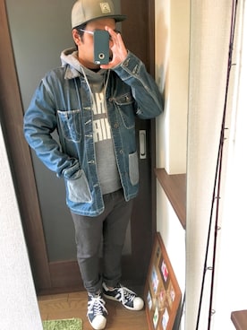 「TOPMAN（トップマン）のアイテム（その他パンツ）」を使った、masa.ncoさん（メンズ・168cm）の秋コーディネート