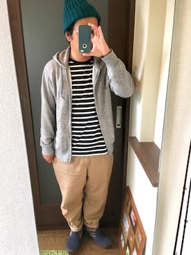 「しまむら（シマムラ）のアイテム（チノパンツ）」を使った、masa.ncoさん（メンズ・168cm）の秋コーディネート