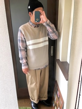 「TopIsm（トップイズム）のアイテム（帽子）」を使った、masa.ncoさん（メンズ・168cm）の秋コーディネート