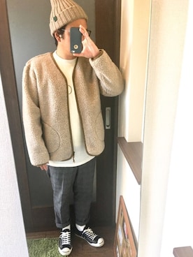 「アイテム（ブルゾン）」を使った、masa.ncoさん（メンズ・168cm・30代）の冬コーディネート