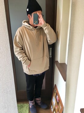 「TopIsm（トップイズム）のアイテム（帽子）」を使った、masa.ncoさん（メンズ・168cm）の冬コーディネート