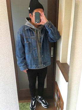 「TopIsm（トップイズム）のアイテム（帽子）」を使った、masa.ncoさん（メンズ・168cm）の冬コーディネート