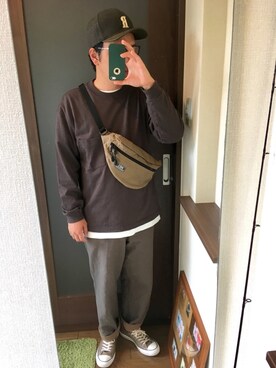 「Ruben（ルーベン）のアイテム（キャップ）」を使った、masa.ncoさん（メンズ・168cm）の秋コーディネート