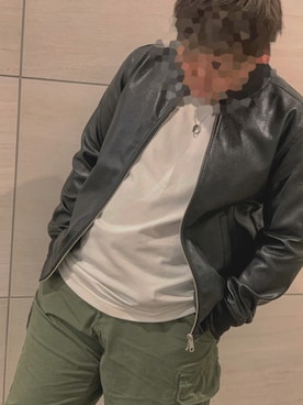 「Avail（アベイル）のアイテム（ライダースジャケット）」を使った、りくさん（メンズ・170cm）の冬コーディネート