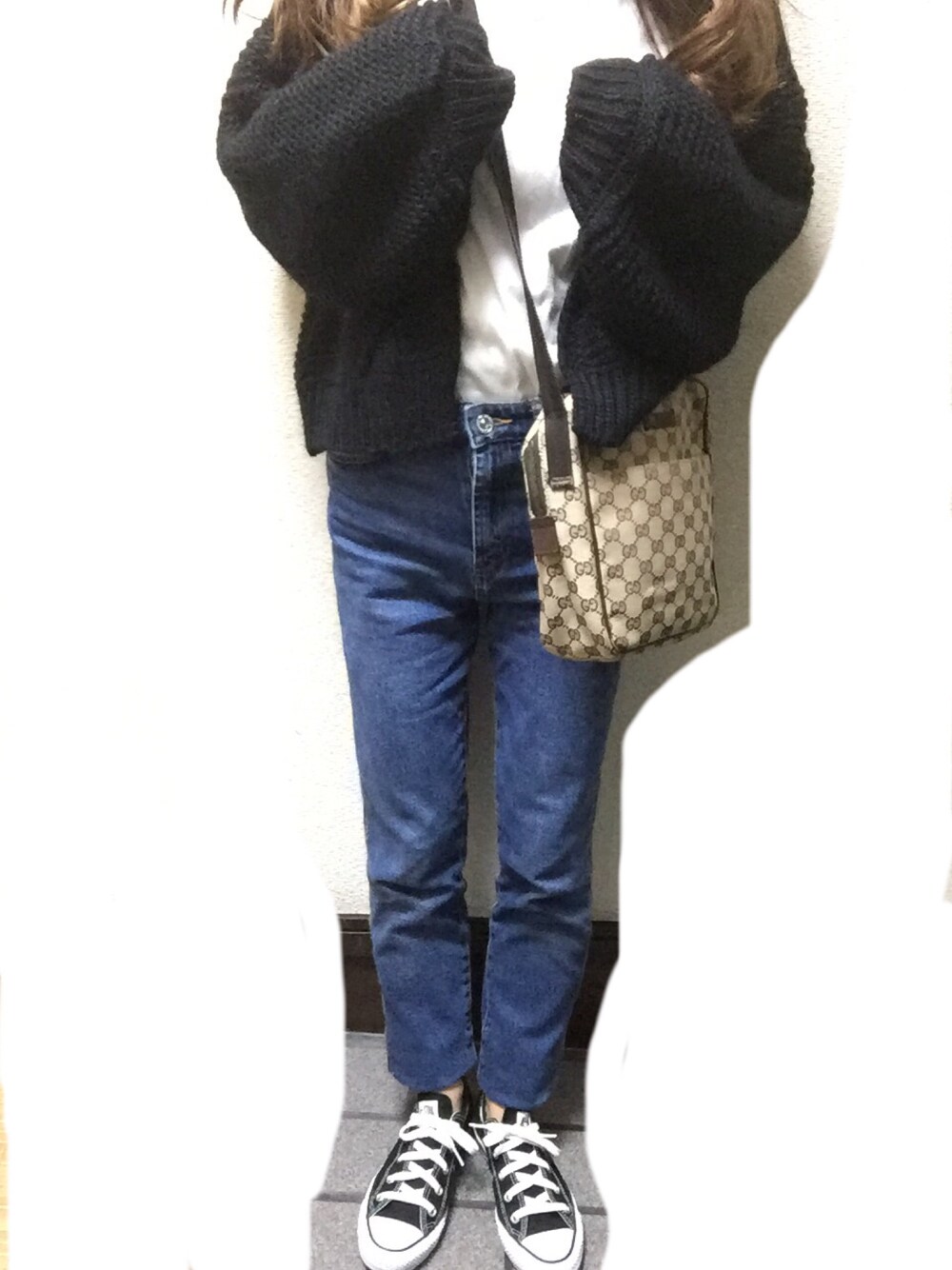 「カジュアルコーデ、デニムパンツ」｜「ZARAのアイテム（デニムパンツ、ブルー系）」を使った、sssさん（レディース・155cm）の春コーディネートの1枚目の写真
