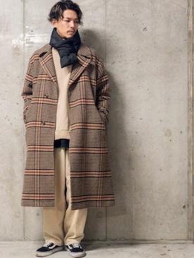 「オーバーコート」｜「アイテム（ステッカー/テープ）」を使った、Hayatoさん（メンズ・173cm）の冬コーディネート