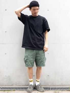 「カーゴショーツ」｜「アイテム（雑貨/ホビー）」を使った、Hayatoさん（メンズ・173cm）の秋コーディネート