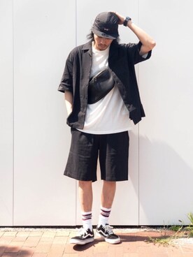 Hayato使用「BARK MANHATTAN（USAコットン アソートカラー半袖シャツ＆ショートパンツ/セットアップ）」的時尚穿搭