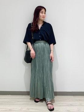 「ロンクスカート」｜「アイテム（サンダル）」を使った、ぱらんさん（レディース・156cm）の春コーディネート