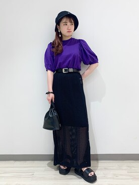 「PBLIM（ページボーイリム）のPAGEBOYLIM/ロゴ刺繍バケットハット2（ハット）」を使った、ぱらんさん（レディース・156cm・20代）の春コーディネート