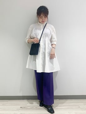 「PAGEBOY（ページボーイ）のアイテム（シャツワンピース）」を使った、ぱらんさん（レディース・156cm）の夏コーディネート