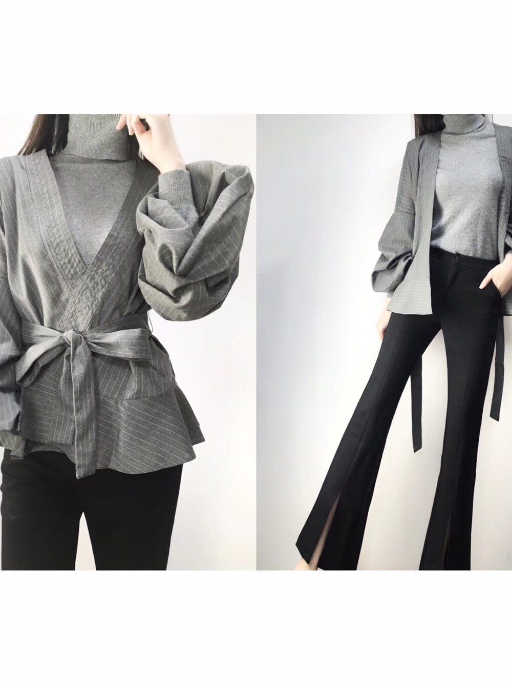 「シンプルコーデ、カジュアルコーデ、ootd」｜「Yinianのアイテム（ブルゾン、グレー系）」を使った、子诣君さん（レディース・165cm）の冬コーディネートの1枚目の写真