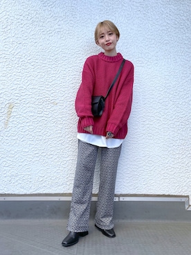 「PAGEBOY（ページボーイ）のハクミニショルダーBAG（ショルダーバッグ）」を使った、okuyuさん（レディース・154cm）の冬コーディネート