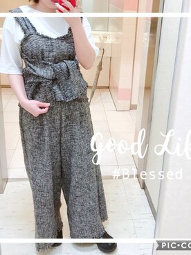 「DHOLIC（ディーホリック）のアイテム（オールインワン・サロペット）」を使った、こりきさん（レディース・151cm）の春コーディネート