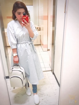 「Honeys（ハニーズ）のアイテム（スリッポン）」を使った、こりきさん（レディース・151cm）の春コーディネート