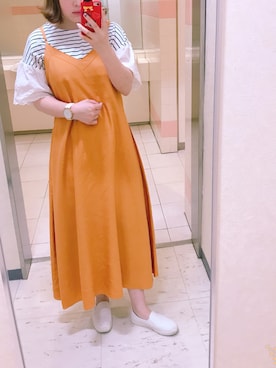 「Honeys（ハニーズ）のアイテム（スリッポン）」を使った、こりきさん（レディース・151cm）の春コーディネート