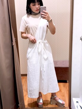「AVAN LILY（アヴァンリリィ）のアイテム（ワンピース/ドレス）」を使った、こりきさん（レディース・151cm）の夏コーディネート