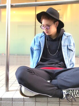 「ストリートカジュアル」｜「アイテム（デニムジャケット）」を使った、▪️ダイチ▪️さん（メンズ・181cm）の冬コーディネート