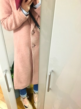「ロングコート×スキニー」｜「アイテム（ジャケット/アウター）」を使った、Mizuki さん（レディース・163cm）の冬コーディネート