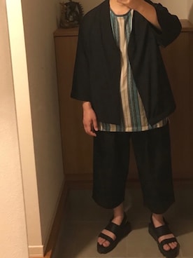 「glamb（グラム）のアイテム（サンダル）」を使った、TOMさん（メンズ・160cm）の春コーディネート