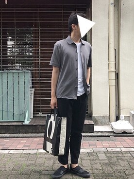 「アイテム（ポロシャツ）」を使った、おくだいさん（メンズ・172cm）の夏コーディネート