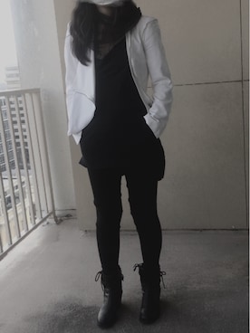 「Ann DEMEULEMEESTER（アンドゥムルメステール）のアイテム（ジャケット/アウター）」を使った、ソフイ—さん（レディース・163cm）の冬コーディネート