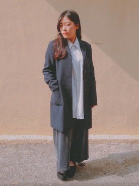 「DAWNのアイテム」を使った、水彩筆さん（レディース・152cm）の冬コーディネート