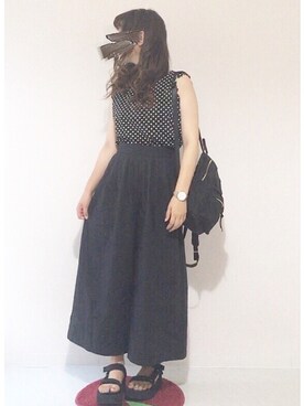 「chocomee（チョコミー）のアイテム（タンクトップ）」を使った、tsugu*さん（レディース・157cm）の夏コーディネート