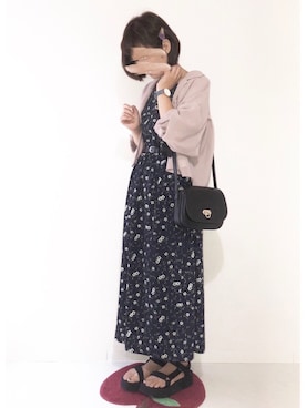 「Color（カラー）のアイテム（ワンピース）」を使った、tsugu*さん（レディース・157cm）の夏コーディネート
