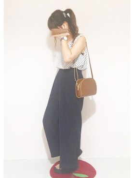 「chocomee（チョコミー）のアイテム（タンクトップ）」を使った、tsugu*さん（レディース・157cm）の夏コーディネート