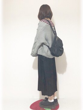 tsugu*さんの「プリーツロングマキシスカート」を使ったコーディネート