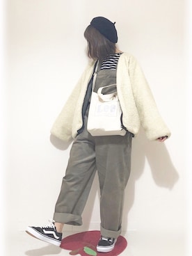 「chocomee（チョコミー）のアイテム（ハンチング/ベレー帽）」を使った、tsugu*さん（レディース・157cm）の冬コーディネート