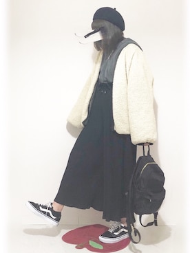 「chocomee（チョコミー）のアイテム（ハンチング/ベレー帽）」を使った、tsugu*さん（レディース・157cm）の冬コーディネート