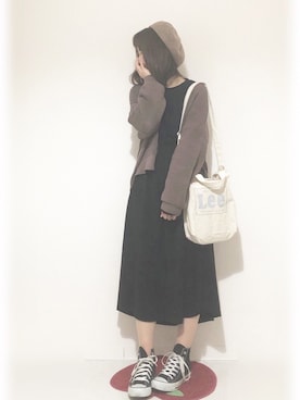 「chocomee（チョコミー）のアイテム（ワンピース/ドレス）」を使った、tsugu*さん（レディース・157cm）の冬コーディネート