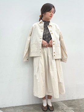 「POU DOU DOU（プードゥドゥ）のアイテム（ジャケット/アウター）」を使った、kato さん（レディース・157cm）の春コーディネート