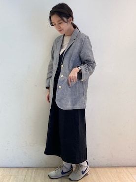 「POU DOU DOU（プードゥドゥ）のアイテム（ブルゾン）」を使った、kato さん（レディース・157cm）の春コーディネート