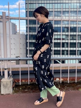 「POU DOU DOU（プードゥドゥ）のボタニカル刺繍ワンピース（ワンピース、ブラック系）」を使った、kato さん（レディース・157cm）の春コーディネート