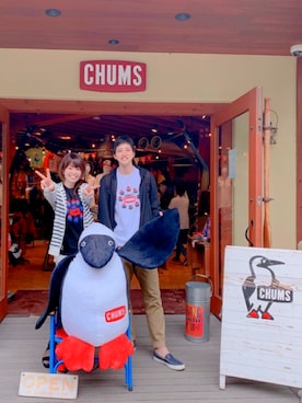 「CHUMS（チャムス）のアイテム（パーカー）」を使った、あんさん（レディース・168cm）の夏コーディネート