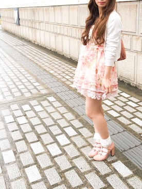 「LIZ LISA（リズリサ）のアイテム（ワンピース、ピンク系）」を使った、せつこにゃあ⚡︎さん（レディース・163cm）の春コーディネート