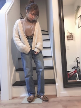 「アイテム（イヤリング）」を使った、むちむちくんのママさん（レディース・154cm・20代）の冬コーディネート