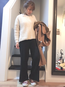 「アイテム（イヤリング）」を使った、むちむちくんのママさん（レディース・154cm・20代）の冬コーディネート